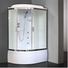 Душевая кабина Royal Bath ВК 120x80 RB8120BK2-M-CH-R с гидромассажем стекло матовое задние стенки Белые