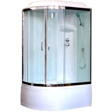 Душевая кабина Royal Bath ВК 120x80 RB8120BK6-WT-CH-R стекло прозрачное задние стенки Белые