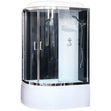 Душевая кабина Royal Bath ВК 120x80 RB8120BK6-BT-CH-R стекло прозрачное задние стенки Черные