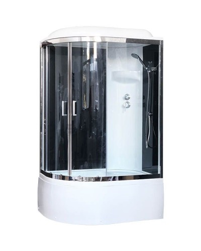 Душевая кабина Royal Bath ВК 120x80 RB8120BK6-BT-CH-R стекло прозрачное задние стенки Черные