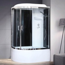 Душевая кабина Royal Bath ВК 120x80 RB8120BK6-BT-CH-R стекло прозрачное задние стенки Черные