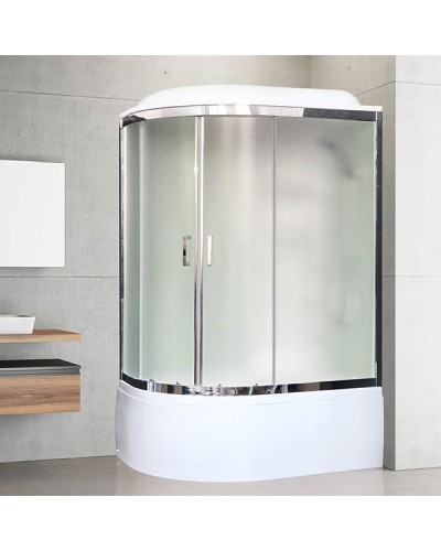 Душевая кабина Royal Bath ВК 120x80 RB8120BK6-WC-CH-R стекло матовое задние стенки Белые