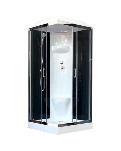Душевая кабина Royal Bath HP 80х80 RB80HP6-BT-CH стекло прозрачное задняя стенка Черная