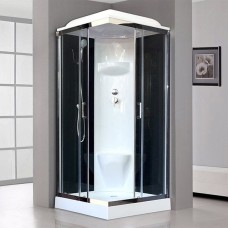 Душевая кабина Royal Bath HP 80х80 RB80HP6-BT-CH стекло прозрачное задняя стенка Черная
