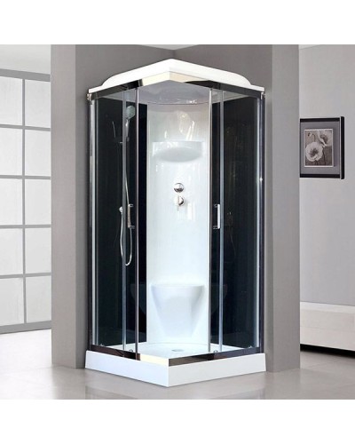 Душевая кабина Royal Bath HP 80х80 RB80HP6-BT-CH стекло прозрачное задняя стенка Черная