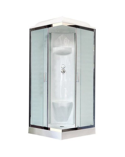 Душевая кабина Royal Bath HP 80х80 RB80HP6-WC-CH стекло матовое задняя стенка Белая
