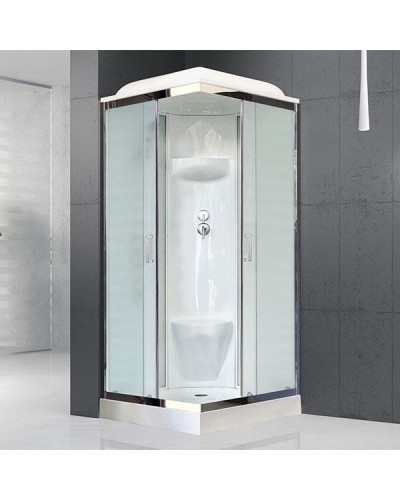 Душевая кабина Royal Bath HP 80х80 RB80HP6-WC-CH стекло матовое задняя стенка Белая