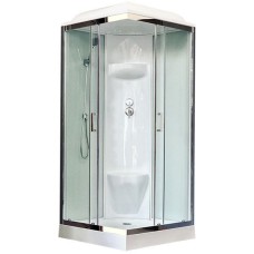 Душевая кабина Royal Bath HP 90х90 RB90HP6-WT-CH стекло прозрачное задняя стенка Белая