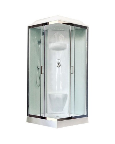 Душевая кабина Royal Bath HP 90х90 RB90HP6-WT-CH стекло прозрачное задняя стенка Белая