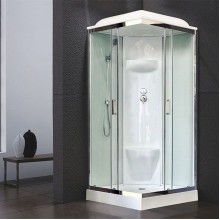 Душевая кабина Royal Bath HP 90х90 RB90HP6-WT-CH стекло прозрачное задняя стенка Белая