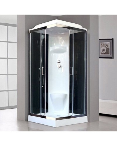 Душевая кабина Royal Bath HP 90х90 RB90HP6-BT-CH стекло прозрачное задняя стенка Черная