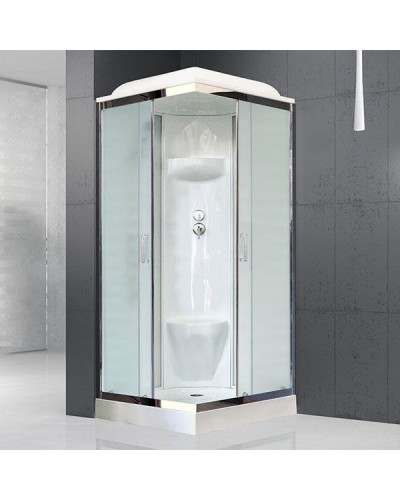 Душевая кабина Royal Bath HP 90х90 RB90HP6-WC-CH стекло матовое задняя стенка Белая