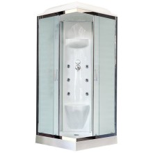 Душевая кабина Royal Bath HP 80х80 RB80HP7-WC-CH с гидромассажем стекло матовое задняя стенка Белая