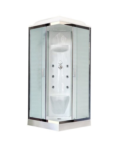 Душевая кабина Royal Bath HP 80х80 RB80HP7-WC-CH с гидромассажем стекло матовое задняя стенка Белая