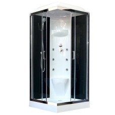 Душевая кабина Royal Bath HP 90х90 RB90HP7-BT-CH с гидромассажем стекло прозрачное задняя стенка Черная