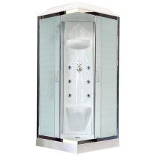 Душевая кабина Royal Bath HP 90х90 RB90HP7-WC-CH с гидромассажем стекло матовое задняя стенка Белая