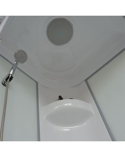 Душевая кабина Royal Bath HP 90х90 RB90HP7-WC-CH с гидромассажем стекло матовое задняя стенка Белая