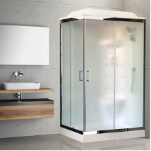 Душевая кабина Royal Bath HP 120х80 RB8120HP7-WC-CH-R с гидромассажем стекло матовое задняя стенка Белая