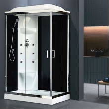 Душевая кабина Royal Bath HP 120х80 RB8120HP7-BT-CH-L с гидромассажем стекло прозрачное задняя стенка Черная