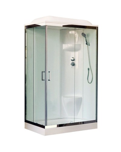 Душевая кабина Royal Bath HP 120х80 RB8120HP6-WT-CH-R стекло прозрачное задняя стенка Белая