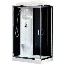 Душевая кабина Royal Bath HP 120х80 RB8120HP6-BT-CH-L стекло прозрачное задняя стенка Черная