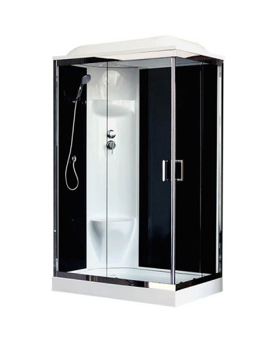 Душевая кабина Royal Bath HP 120х80 RB8120HP6-BT-CH-L стекло прозрачное задняя стенка Черная
