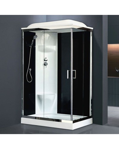 Душевая кабина Royal Bath HP 120х80 RB8120HP6-BT-CH-L стекло прозрачное задняя стенка Черная