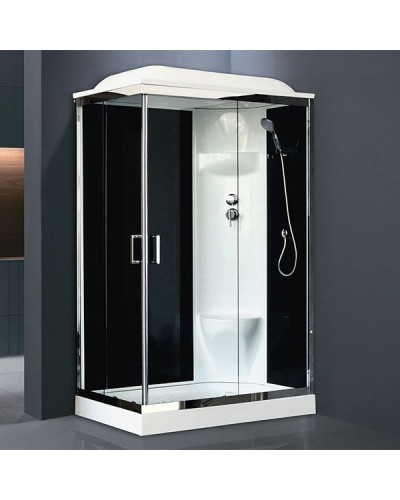 Душевая кабина Royal Bath HP 120х80 RB8120HP6-BT-CH-R стекло прозрачное задняя стенка Черная