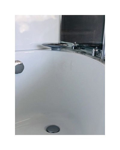 Душевой бокс Royal Bath ALP 150x100 RB150ALP-T-CH-R с гидромассажем стекло прозрачное задние стенки Белые