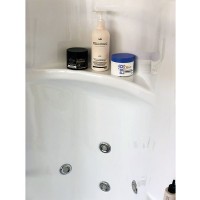 Душевой бокс Royal Bath ALP 150x100 RB150ALP-T-CH-R с гидромассажем стекло прозрачное задние стенки Белые