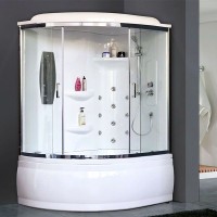 Душевой бокс Royal Bath ALP 170x100 RB170ALP-T-CH-R с гидромассажем стекло прозрачное задняя стенка Белая