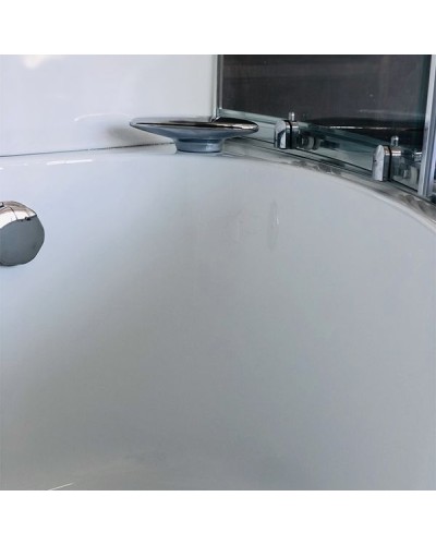 Душевой бокс Royal Bath ALP 170x100 RB170ALP-T-CH-R с гидромассажем стекло прозрачное задняя стенка Белая