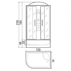 Душевая кабина River Nara 120х90 МТ L 10000003644 с поддоном