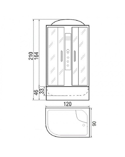 Душевая кабина River Nara 120х90 МТ R 10000003642 с поддоном