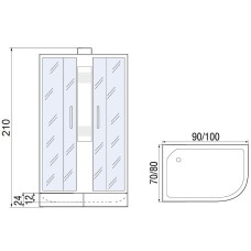 Душевая кабина River Nara Б/К 90х70 МТ L 10000003637 с поддоном