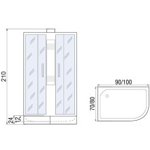 Душевая кабина River Nara Б/К 90х70 МТ R 10000003638 с поддоном