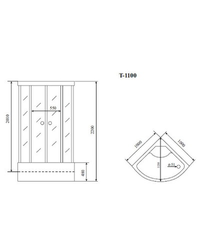 Душевая кабина Timo Standart 100x100 T-6600B без гидромассажа