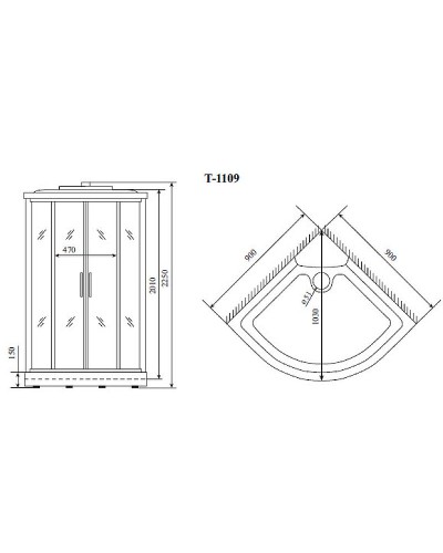Душевая кабина Timo Standart 90x90 T-6609S без гидромассажа