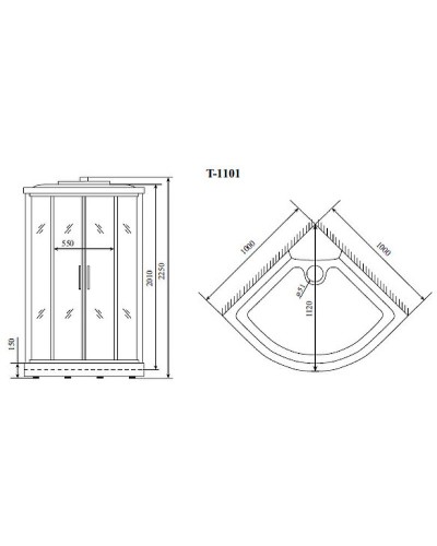 Душевая кабина Timo Standart 100x100 T-6601B без гидромассажа