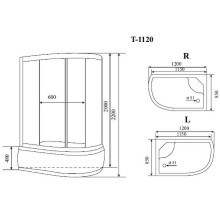 Душевая кабина Timo Standart 120x85 T-6620BL без гидромассажа