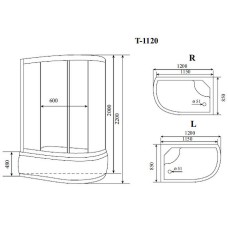 Душевая кабина Timo Standart 120x85 T-6620BL без гидромассажа
