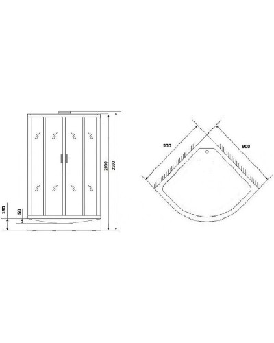 Душевая кабина Niagara Lux NG-7715WBK 90x90 без гидромассажа