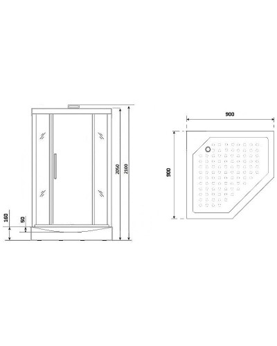 Душевая кабина Niagara Lux NG-7799WBK 90x90 без гидромассажа