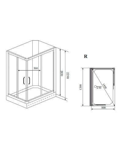 Душевая кабина Timo Premium 120x80 ILMA102R без гидромассажа