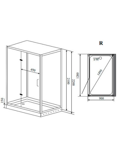 Душевая кабина Timo Premium 120x90 H-511R с баней с гидромассажем
