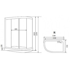 Душевая кабина Timo Standart 120х85 T-1102PR без гидромассажа