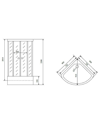 Душевая кабина Timo Standart 80x80 T-1180 с гидромассажем