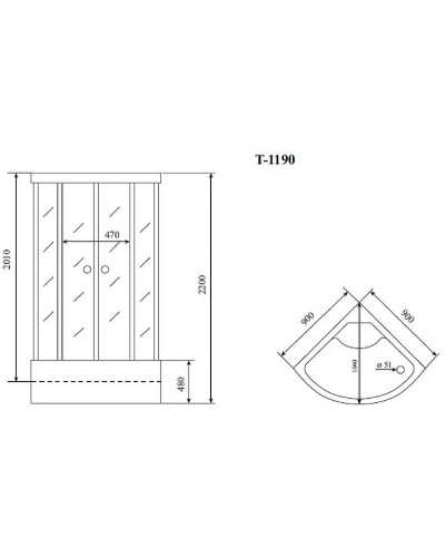 Душевая кабина Timo Standart 90x90 T-1190 с гидромассажем