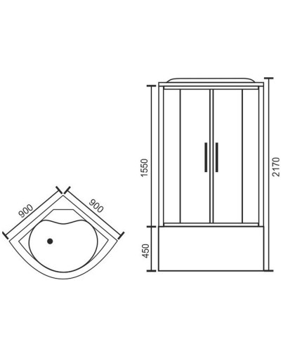 Душевая кабина Royal Bath BK 90х90 RB90BK1-M без гидромассажа