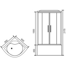 Душевая кабина Royal Bath BK 90х90 RB90BK1-T без гидромассажа